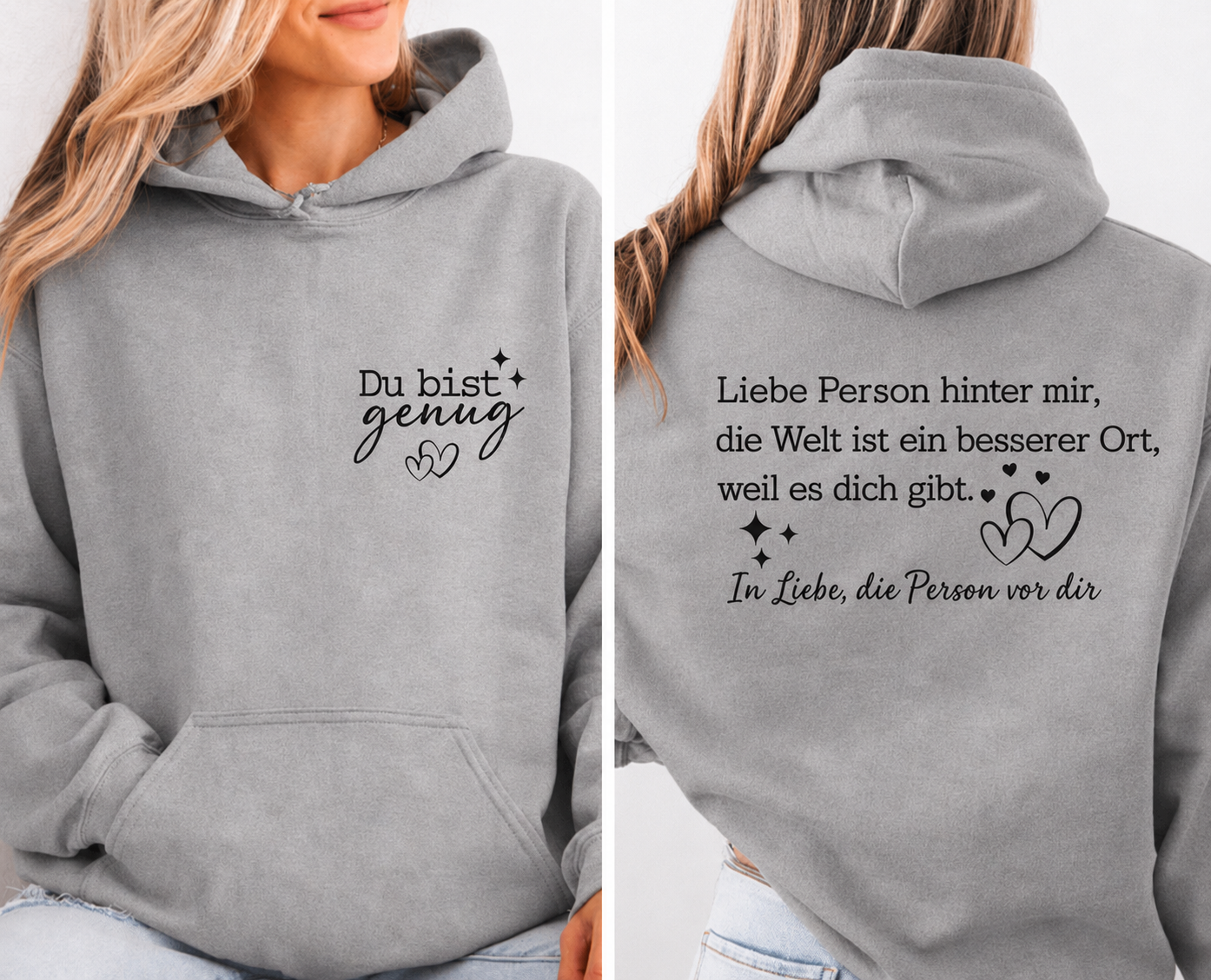 Du Bist Genug Hoodie - 100% Baumwolle ❤️