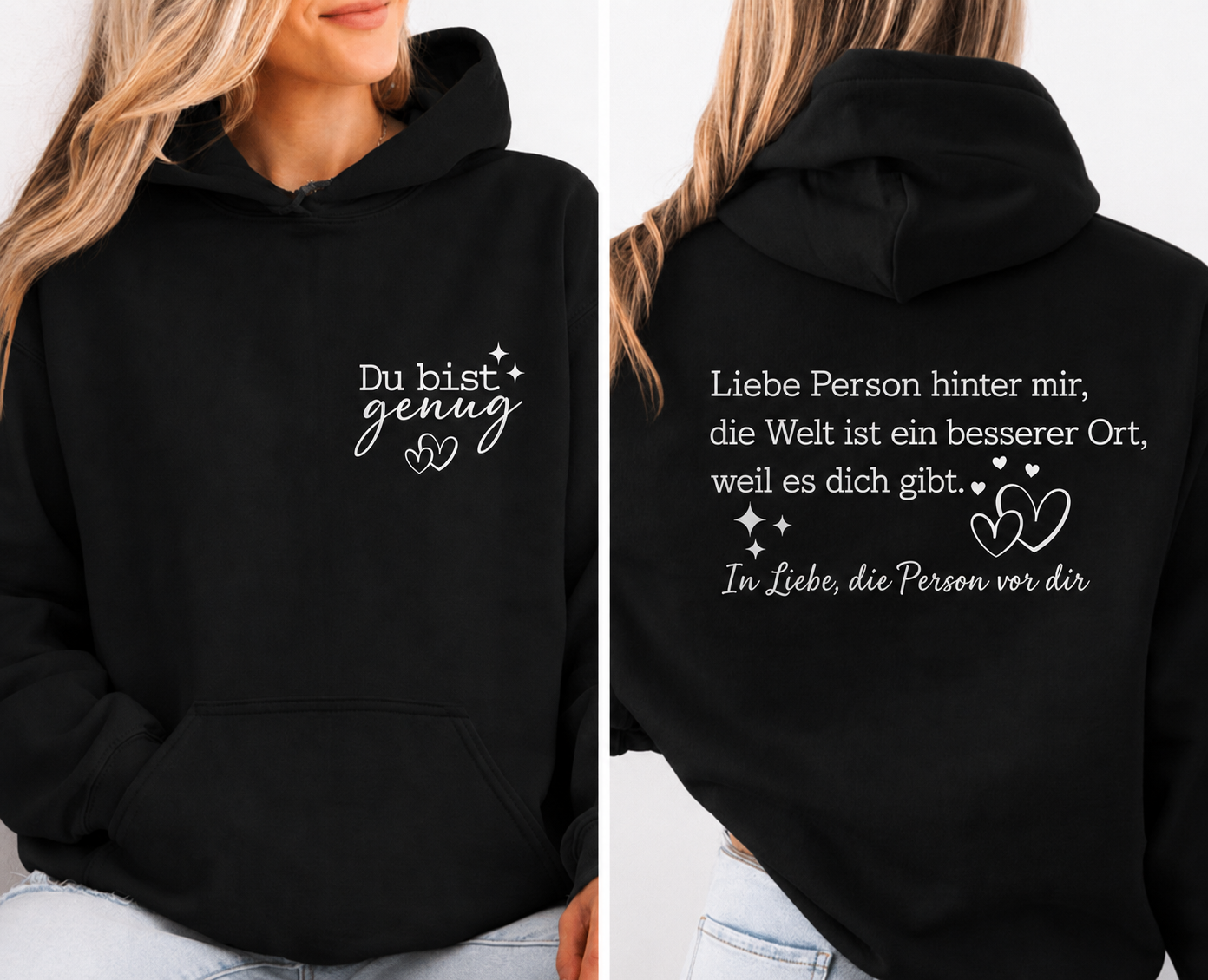 Du Bist Genug Hoodie - 100% Baumwolle ❤️