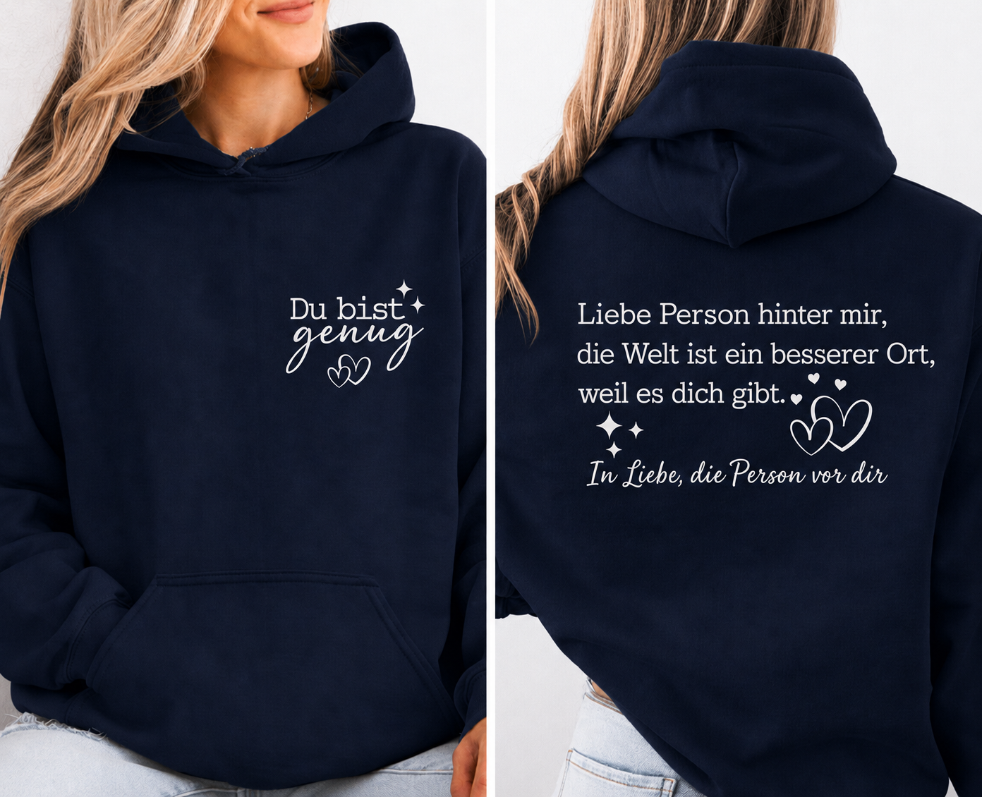 Du Bist Genug Hoodie - 100% Baumwolle ❤️