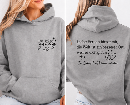 Du Bist Genug Hoodie - 100% Baumwolle ❤️