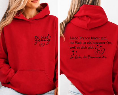 Du Bist Genug Hoodie - 100% Baumwolle ❤️