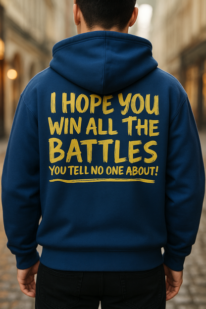 Keep Fighting Zip Up Unisex Cotton Hoodie
