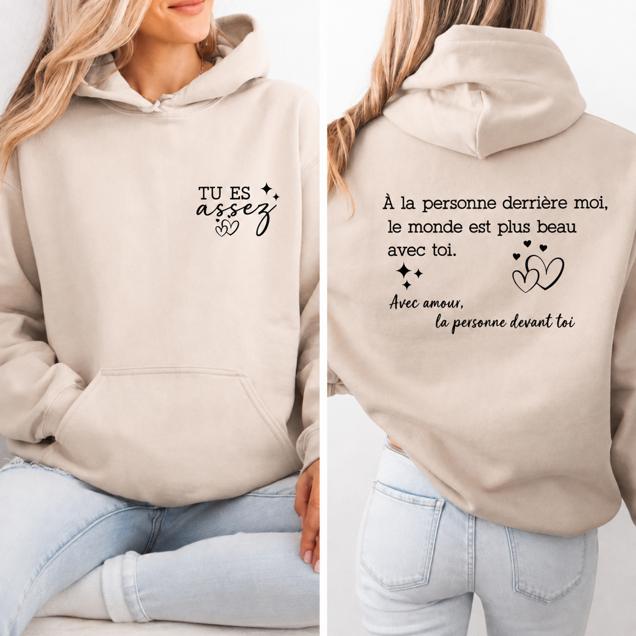 « Tu es assez » Unisexe Hoodie