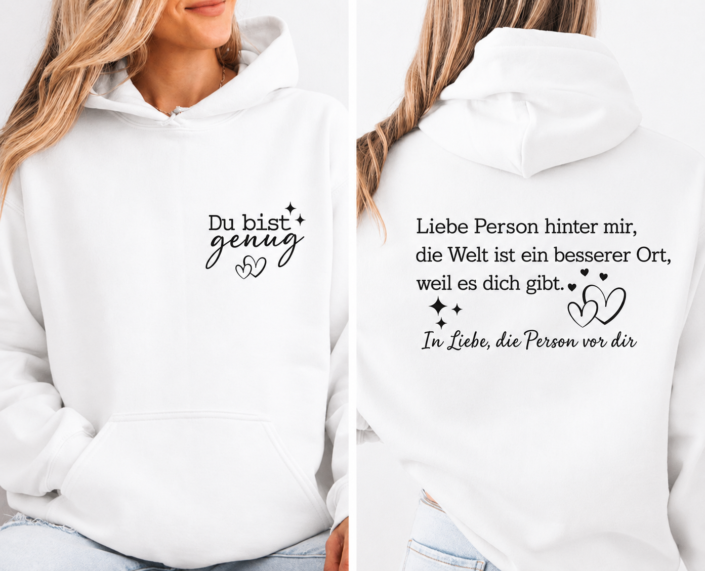 Du Bist Genug Hoodie - 100% Baumwolle ❤️